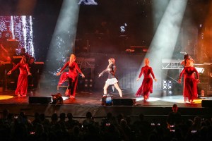 Lindsey Stirling performing at Starlight Theatre in Kansas City, Missouri on July 6, 2018.