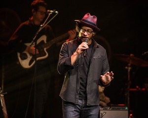Amos Lee performing at Uptown Theater in Kansas City, Missouri, on March 26, 2019.