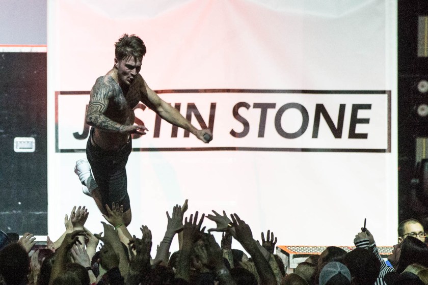 Justin Stone performing at the Arvest Bank Theatre at The Midland in Kansas City, Missouri, on April 24, 2019.