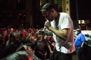 Justin Stone performing at the Arvest Bank Theatre at The Midland in Kansas City, Missouri, on April 24, 2019.