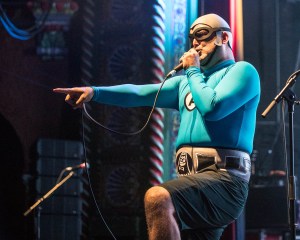 The M.C. Bat Commander (Christian Jacobs), lead vocalist of The Aquabats