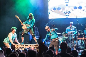 The Aquabats performing at the Uptown Theater in Kansas City, Missouri on July 12, 2019.