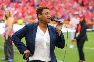 CAMMO singers perform at halftime during the game between the Kansas City Chiefs and the Baltimore Ravens at Arrowhead Stadium on September 22, 2019.