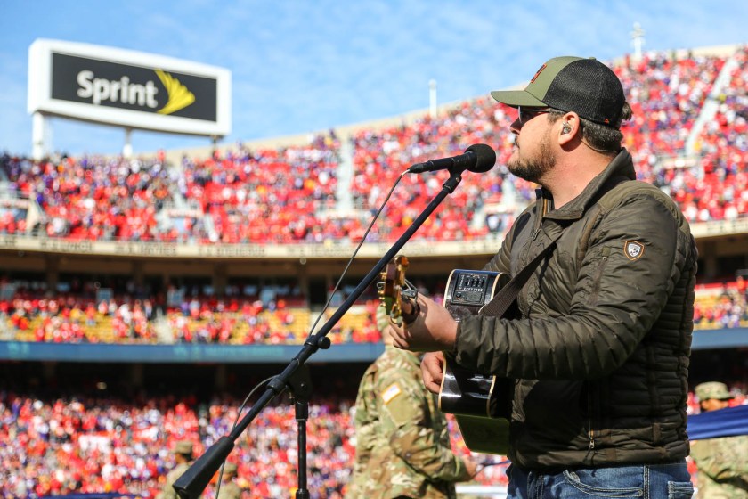 Dexter Roberts performing at Arrowhead Stadium on November 3, 2019.