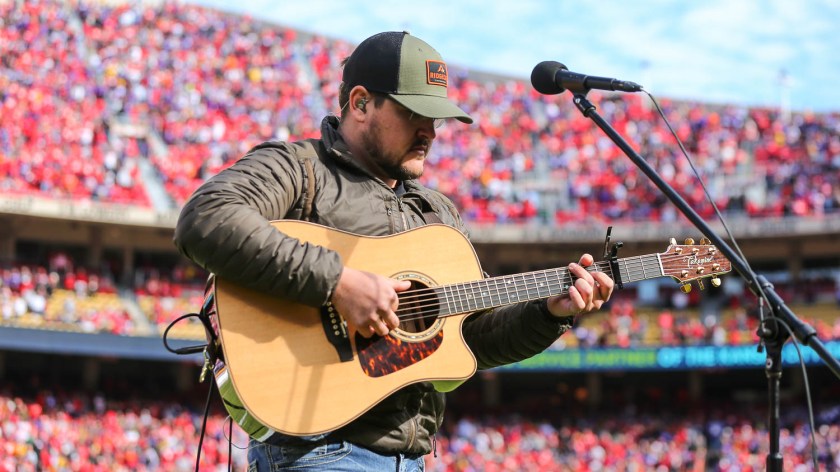 Dexter Roberts performing at Arrowhead Stadium on November 3, 2019.