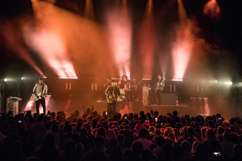 Angels and Airwaves performing at the Arvest Bank Theatre at The Midland on December 19, 2019.