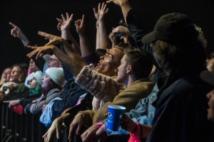 Fans enjoying Kim Petras's performance at The Truman venue in Kansas City, Missouri on December 1, 2019