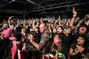 Fans enjoying the Escape the Fate performance