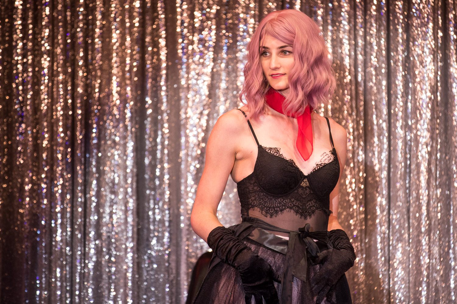 Comedian Stacy Cay during the Comedy Cabaret at Missie B's in Kansas City, MO on June 29, 2021