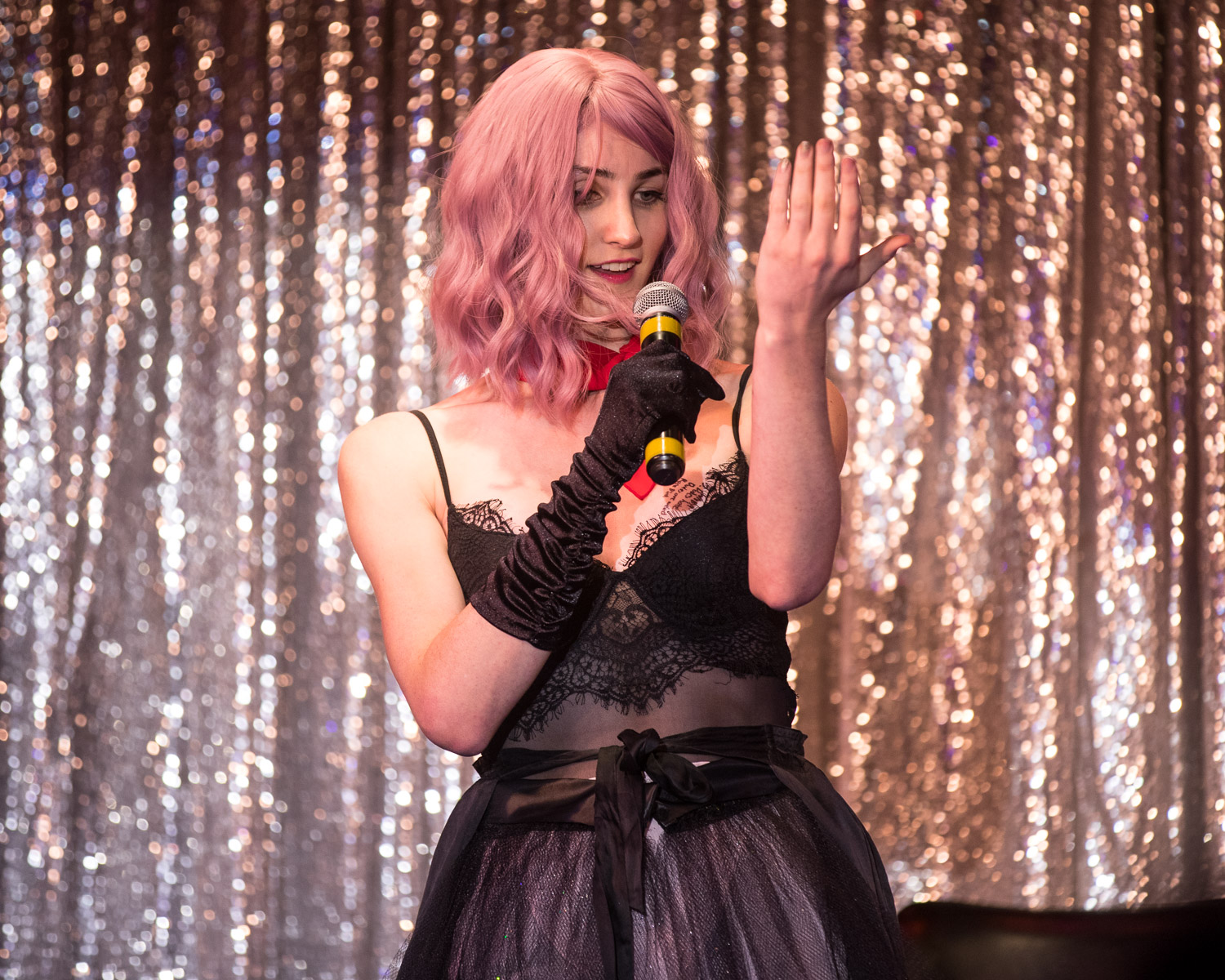 Comedian Stacy Cay during the Comedy Cabaret at Missie B's in Kansas City, MO on June 29, 2021