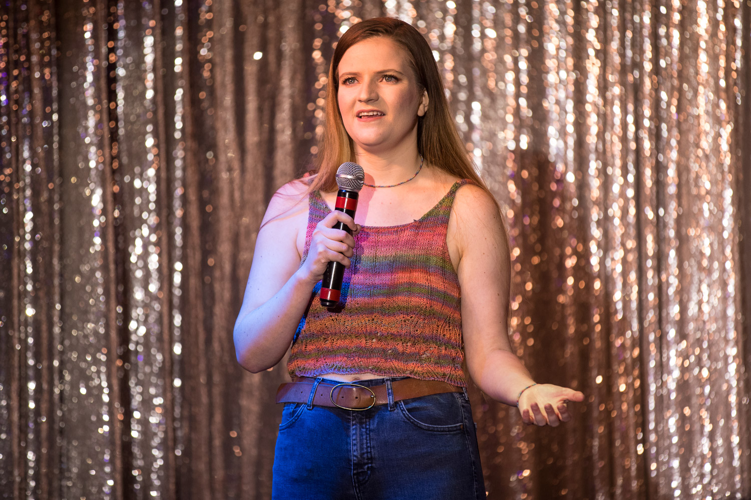 Comedian Kaitlin Rounds during the Comedy Cabaret at Missie B's in Kansas City, MO on June 29, 2021