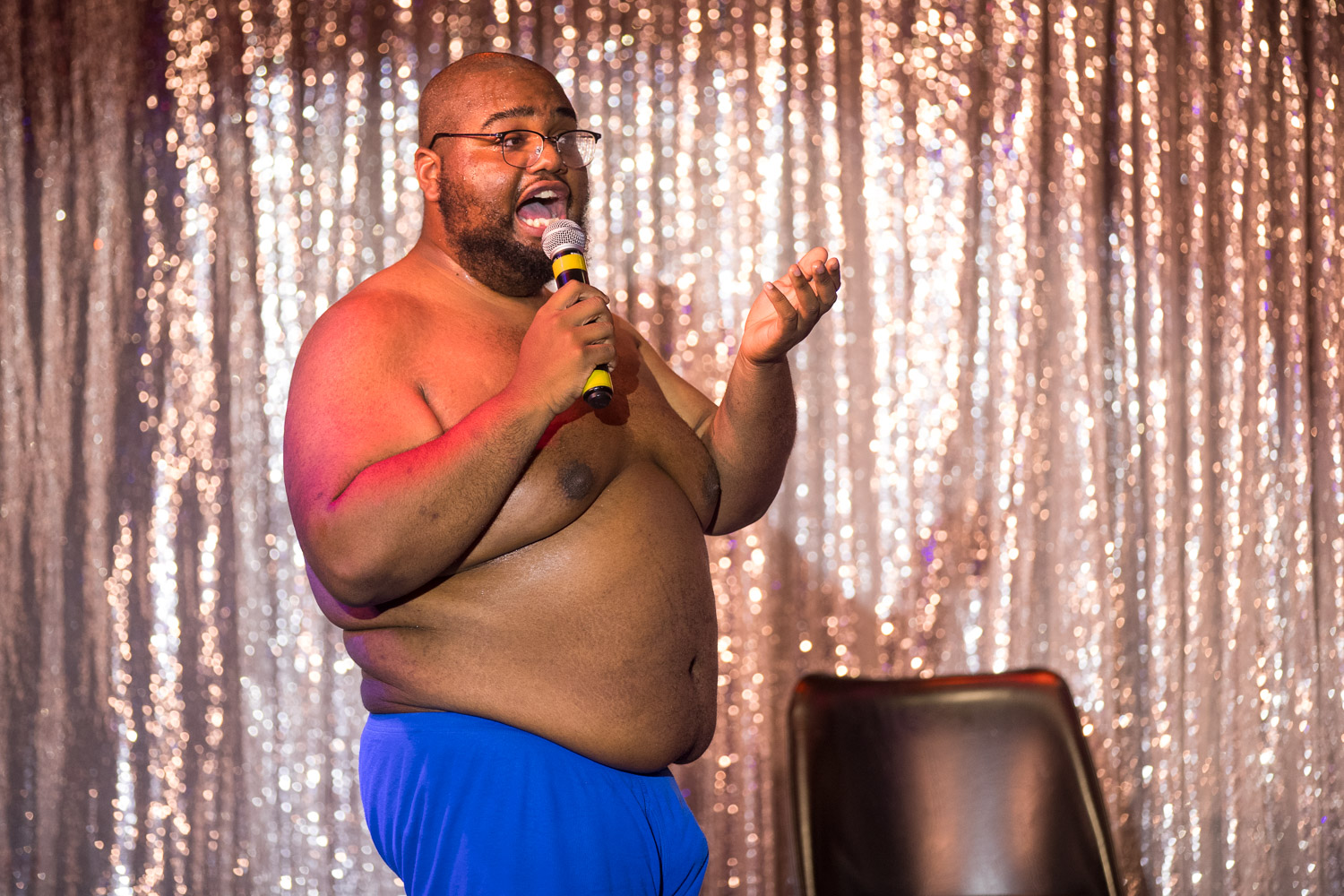 Comedian Dorian Debose during the Comedy Cabaret at Missie B's in Kansas City, MO on June 29, 2021