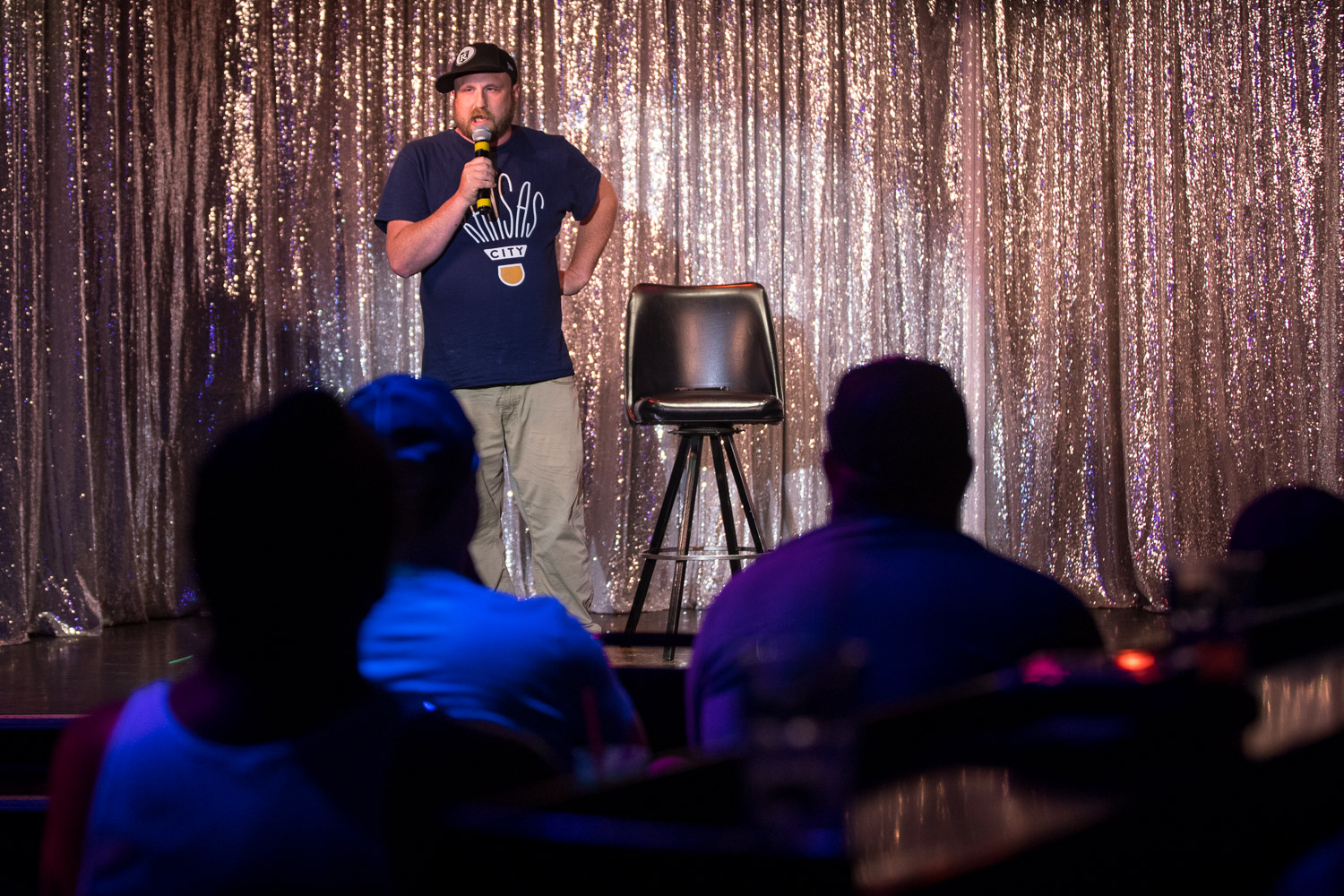 Comedian Kyle Hopkins during the Comedy Cabaret at Missie B's in Kansas City, MO on June 29, 2021