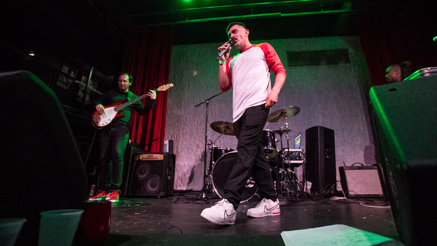 Pistol Pete performing with Various Blonde at the Record Bar in Kansas City, Missouri on July 15, 2021.