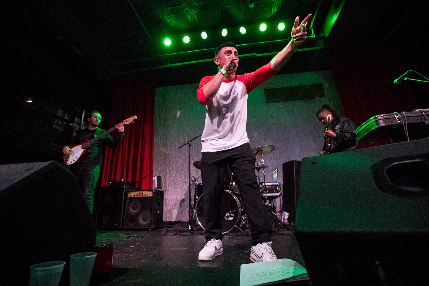 Pistol Pete performing with Various Blonde at the Record Bar in Kansas City, Missouri on July 15, 2021.