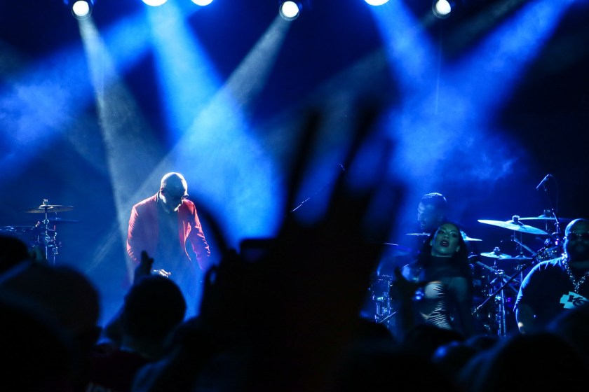 Pitbull performing at the Kansas City Chiefs Super Bowl LIV afterparty in Miami, Florida on February 3, 2021
