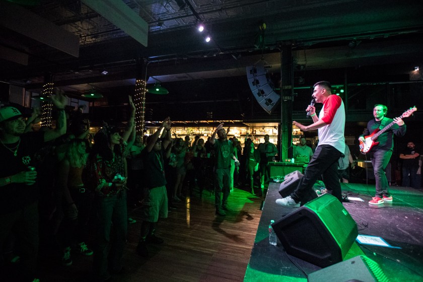 Pistol Pete performing with Various Blonde at the Record Bar in Kansas City, Missouri on July 15, 2021.
