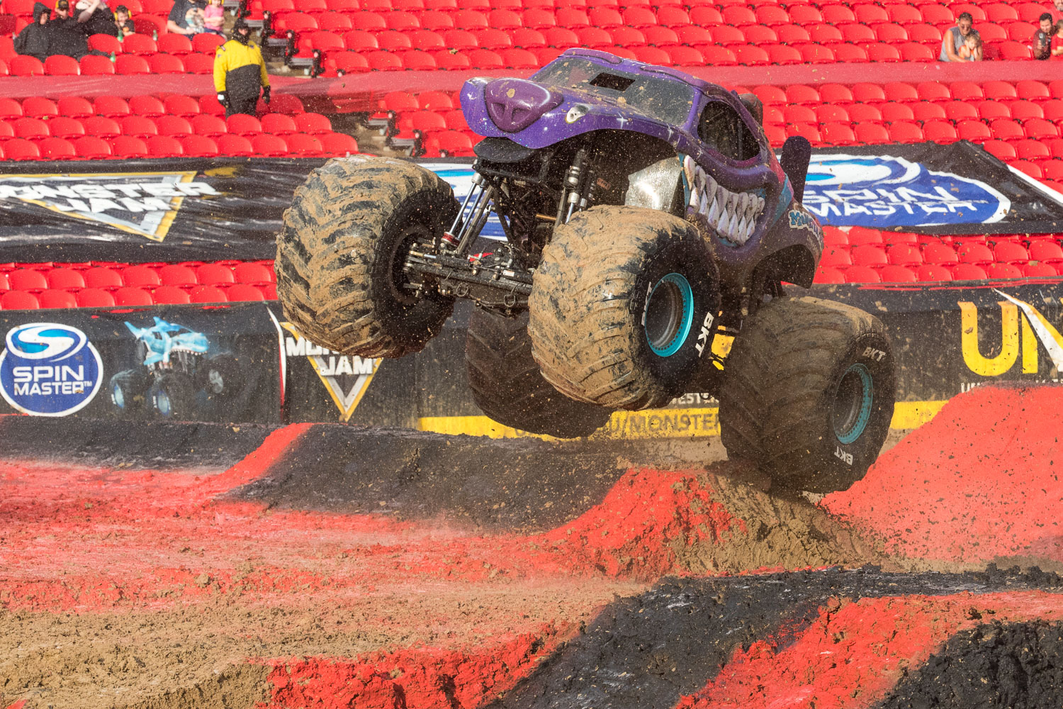 Monster Mutt, driven by Cynthia Gauthier during Monster Jam at GEHA Field at Arrowhead on Saturday evening, June 26, 2021.