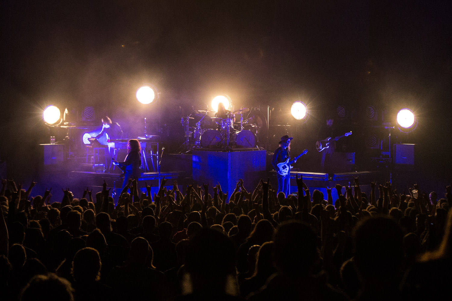 Opeth performing at the Arvest Bank Theatre at The Midland in Kansas City, MO on March 1, 2020