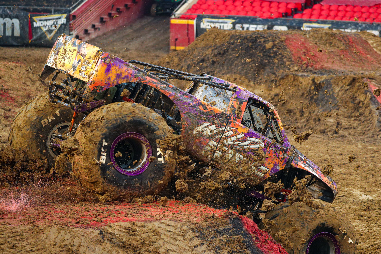 Wild Side Wrecking Machine, driven by Zack Garner during Monster Jam at GEHA Field at Arrowhead on Saturday evening, June 26, 2021.