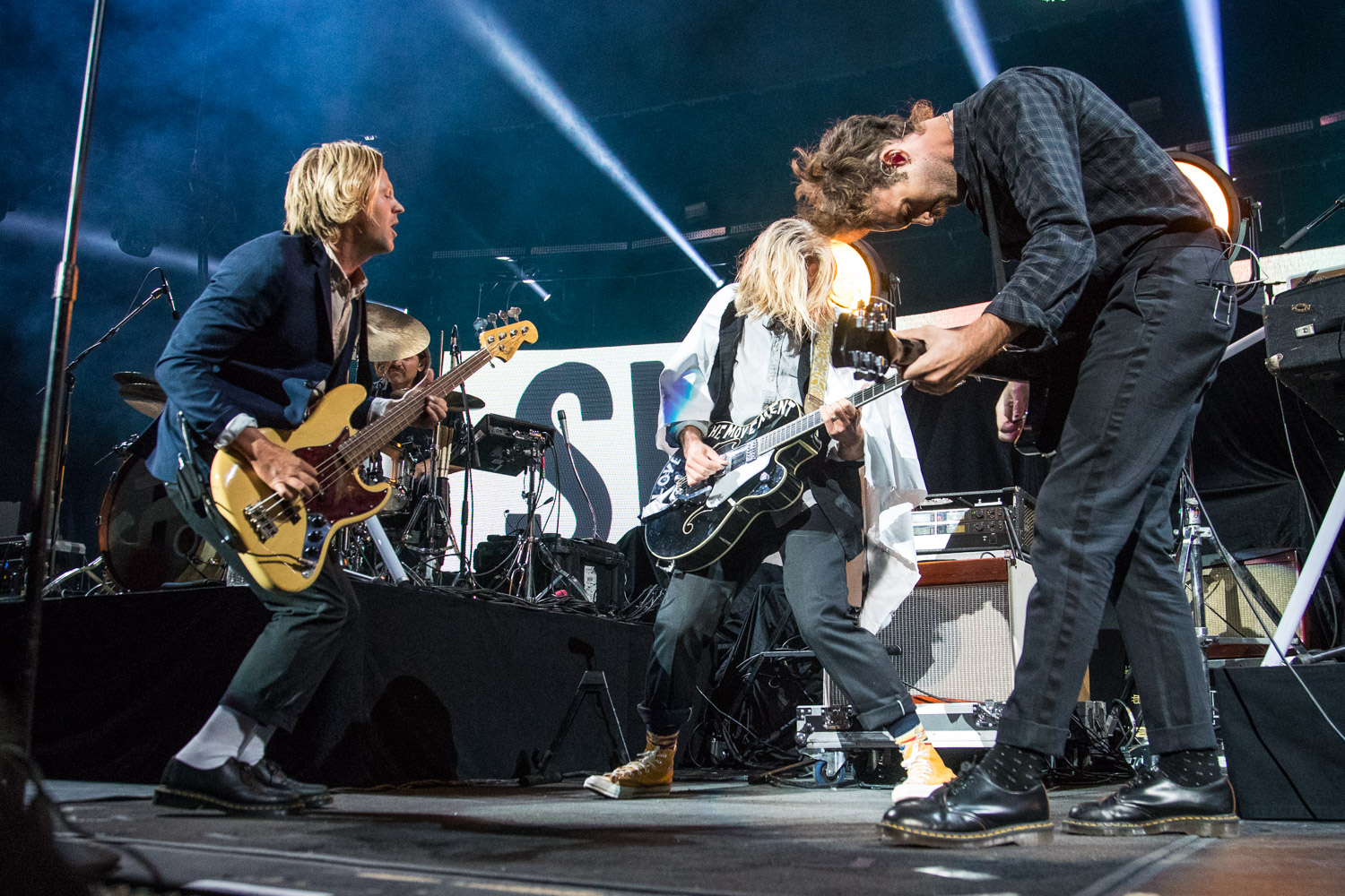 Tim Foreman, Jon Foreman, and Boaz Roberts of Switchfoot