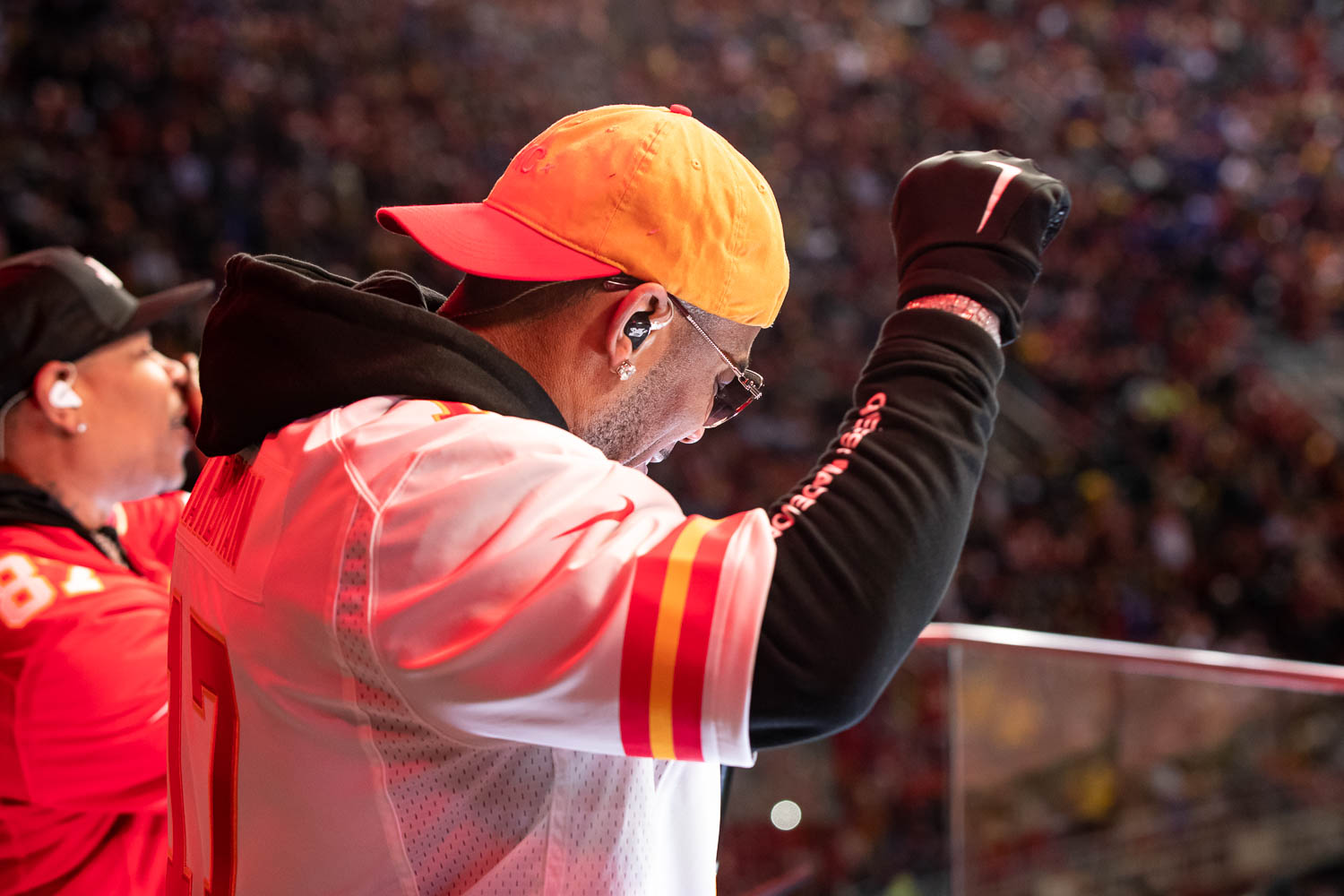 Nelly performing at halftime during the divisional playoff football game between the Kansas City Chiefs and the Buffalo Bills, Sunday, January 23, 2022 in Kansas City.