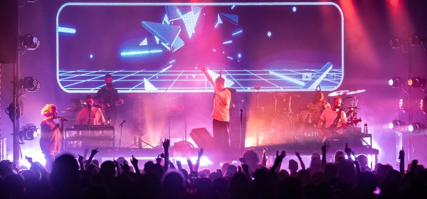 Bastille performing at Uptown Theater in Kansas City, Missouri on May 29, 2022