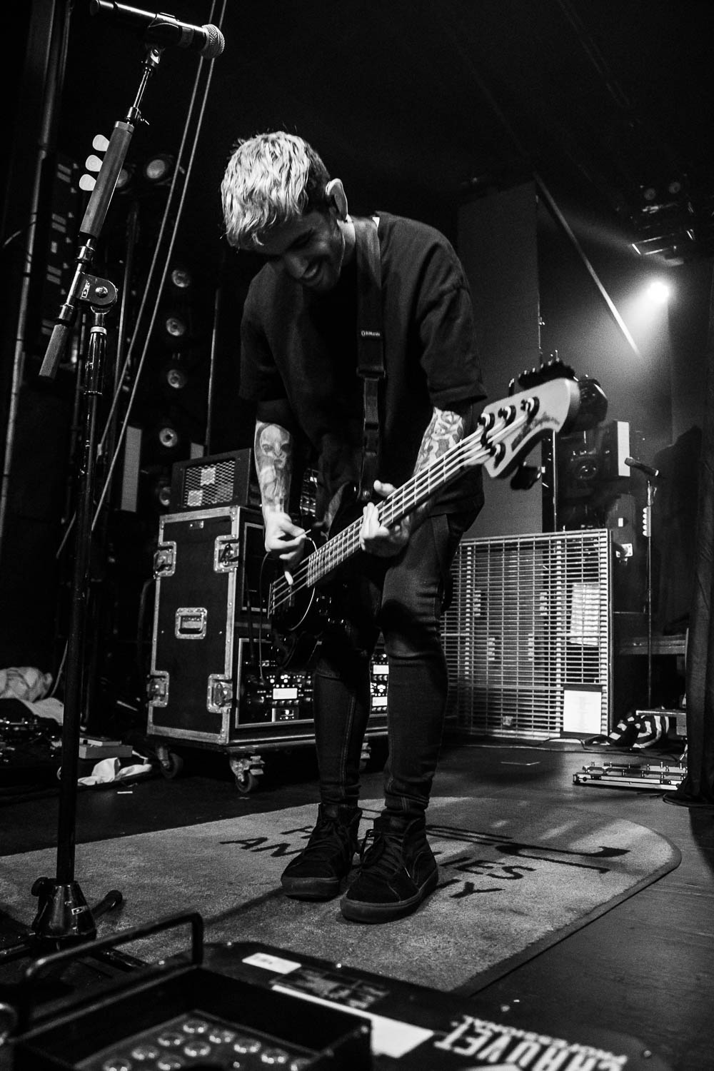 Paul Spirou, bass guitarist of Fame on Fire