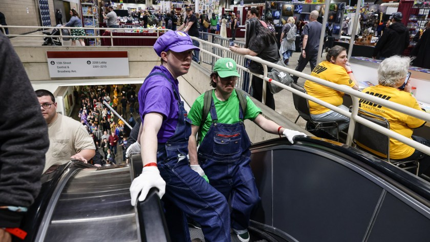 Guests arrive on Friday at the 2023 Planet Comicon in Kansas City, Missouri on March 17, 2023.