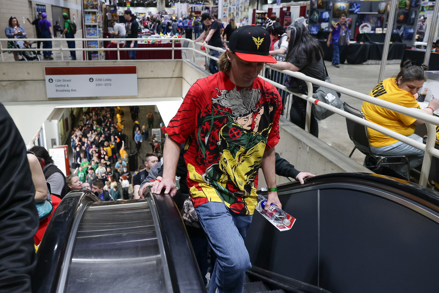 Guests arrive on Friday at the 2023 Planet Comicon in Kansas City, Missouri on March 17, 2023.