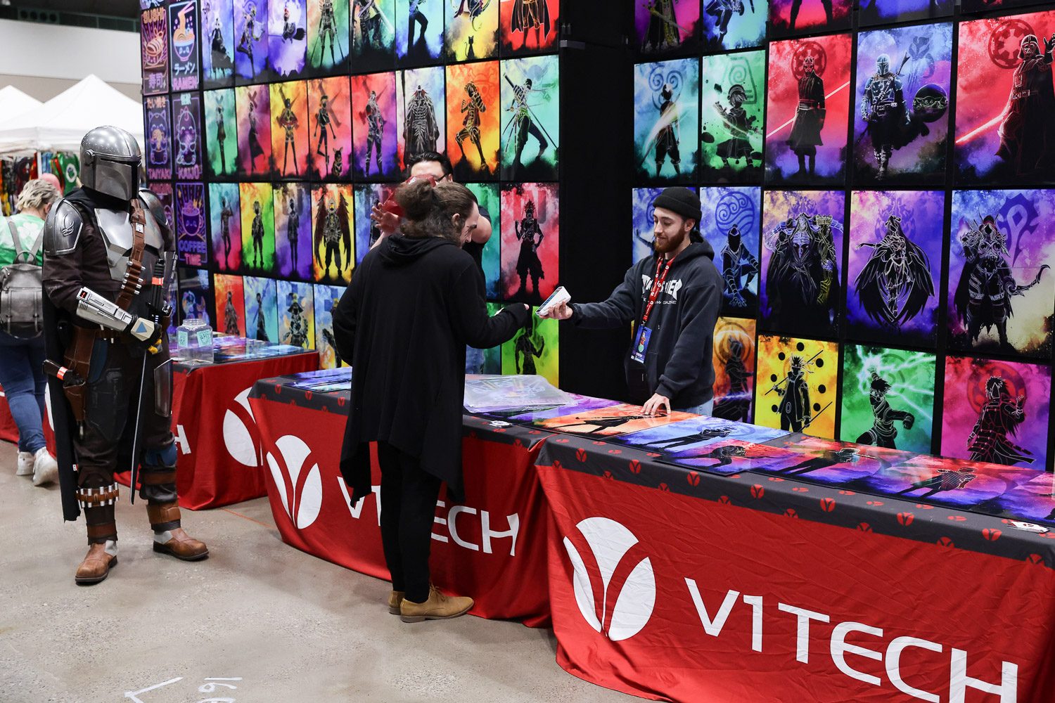 V1 Tech art booth on Friday at the 2023 Planet Comicon in Kansas City, Missouri on March 17, 2023.
