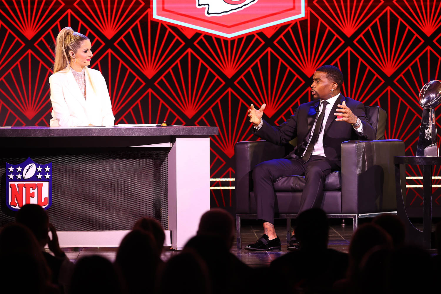 Laura Rutledge and Kansas City Chiefs running back Jerick McKinnon during the 53rd annual 101 Awards at The Westin Crown Center in Kansas City, Missouri on Saturday, February 25, 2023.