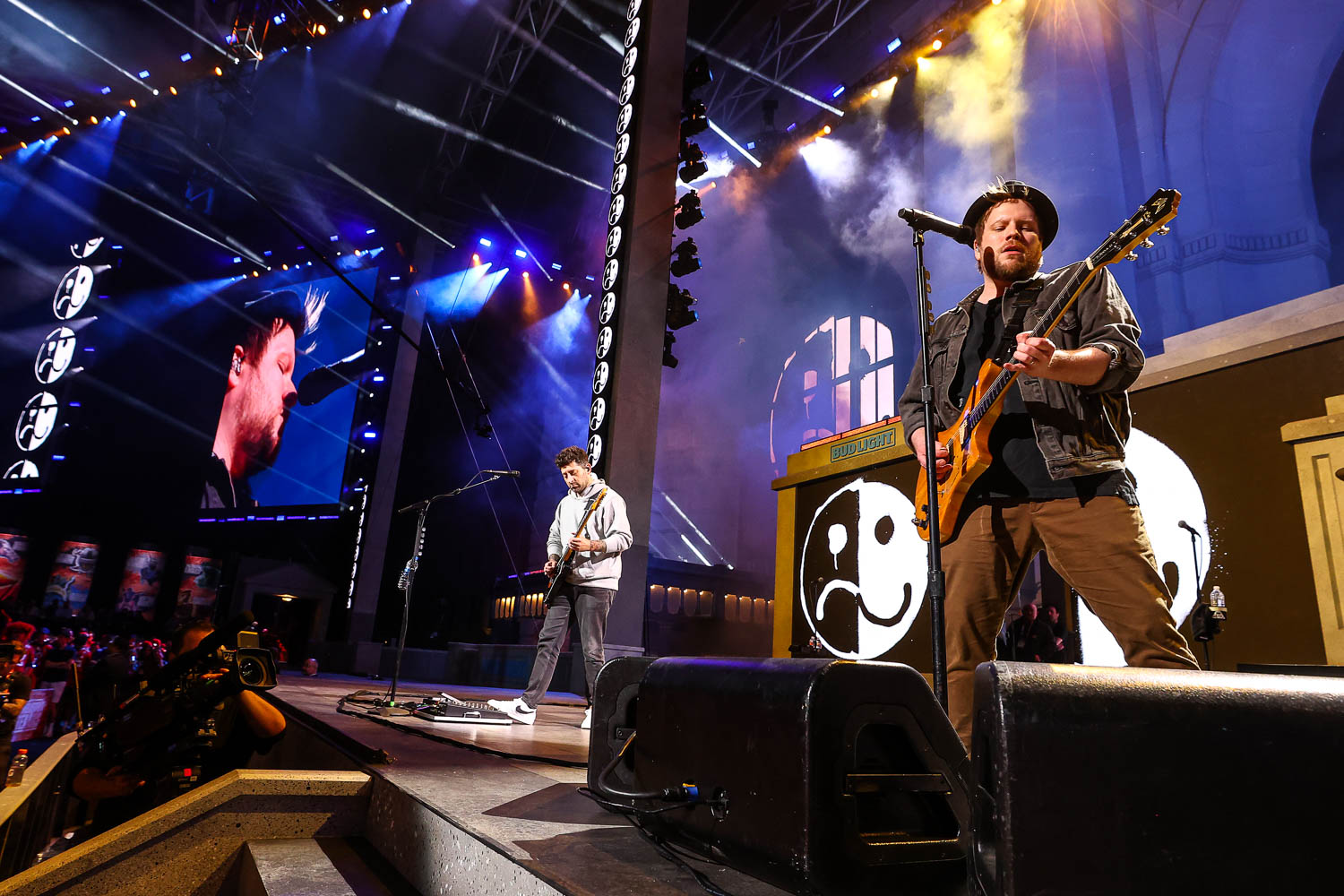 Fall Out Boy performing at the NFL Draft at Union Station in Kansas City, Missouri on April 27, 2023