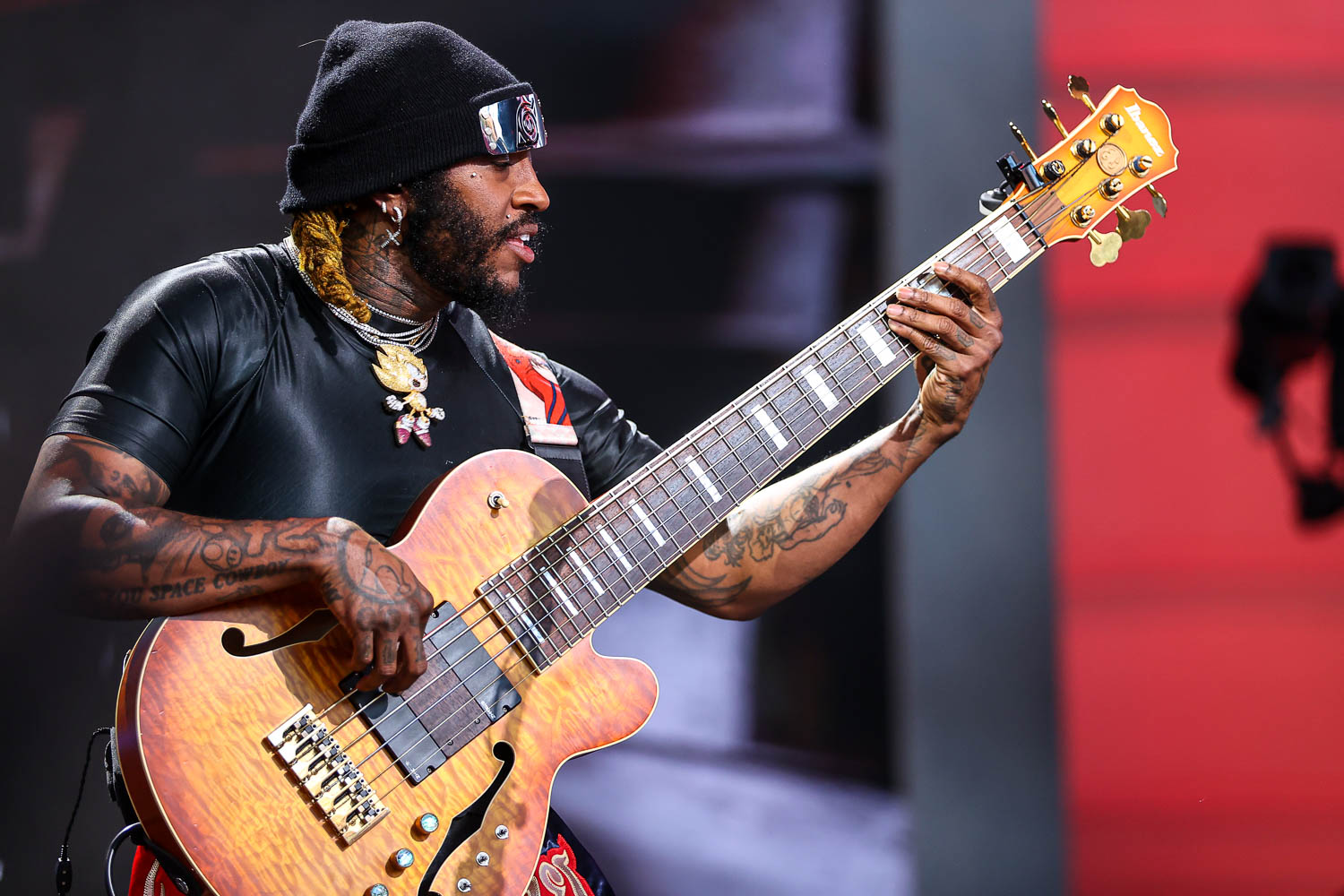 Thundercat performing at the NFL Draft at Union Station in Kansas City, Missouri on April 29, 2023