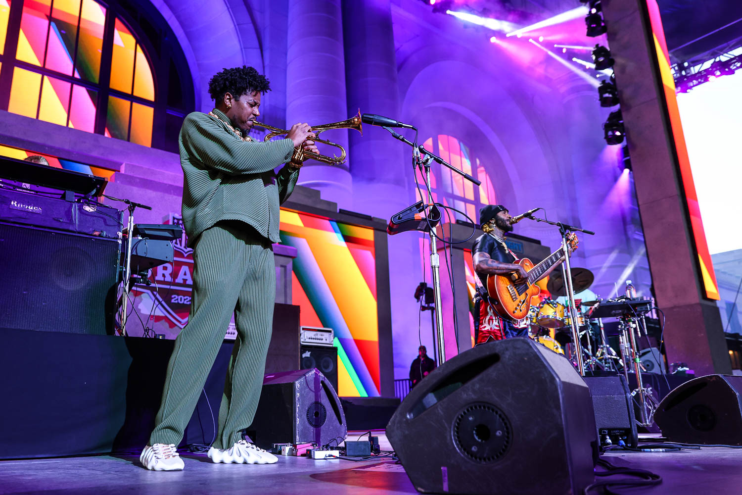 Thundercat performing at the NFL Draft at Union Station in Kansas City, Missouri on April 29, 2023
