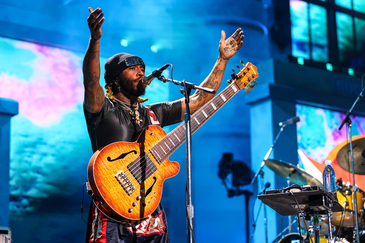 Thundercat performing at the NFL Draft at Union Station in Kansas City, Missouri on April 29, 2023