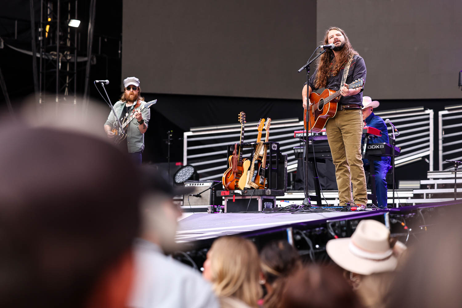 Brent Cobb performing at GEHA Field at Arrowhead Stadium in Kansas City, Missouri on June 10, 2023.