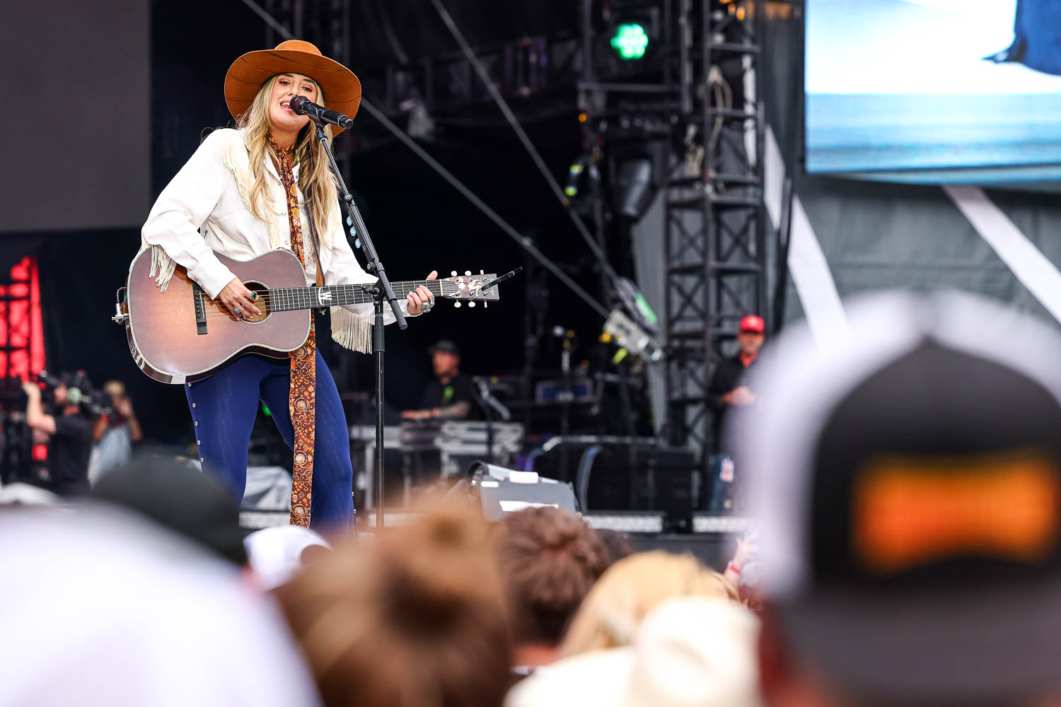 Lainey Wilson performing at GEHA Field at Arrowhead Stadium in Kansas City, Missouri on June 10, 2023.