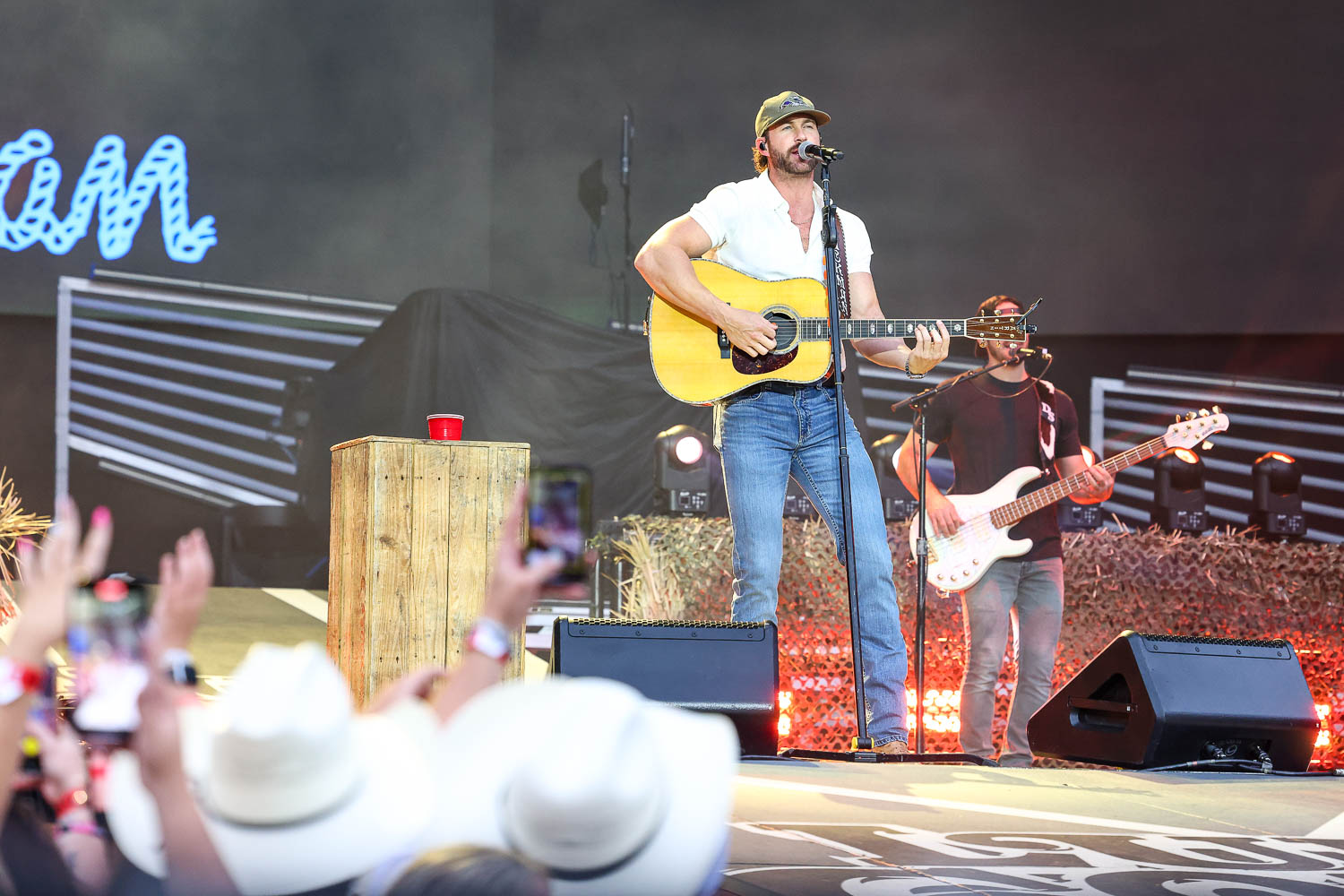 Riley Green performing at GEHA Field at Arrowhead Stadium in Kansas City, Missouri on June 10, 2023.