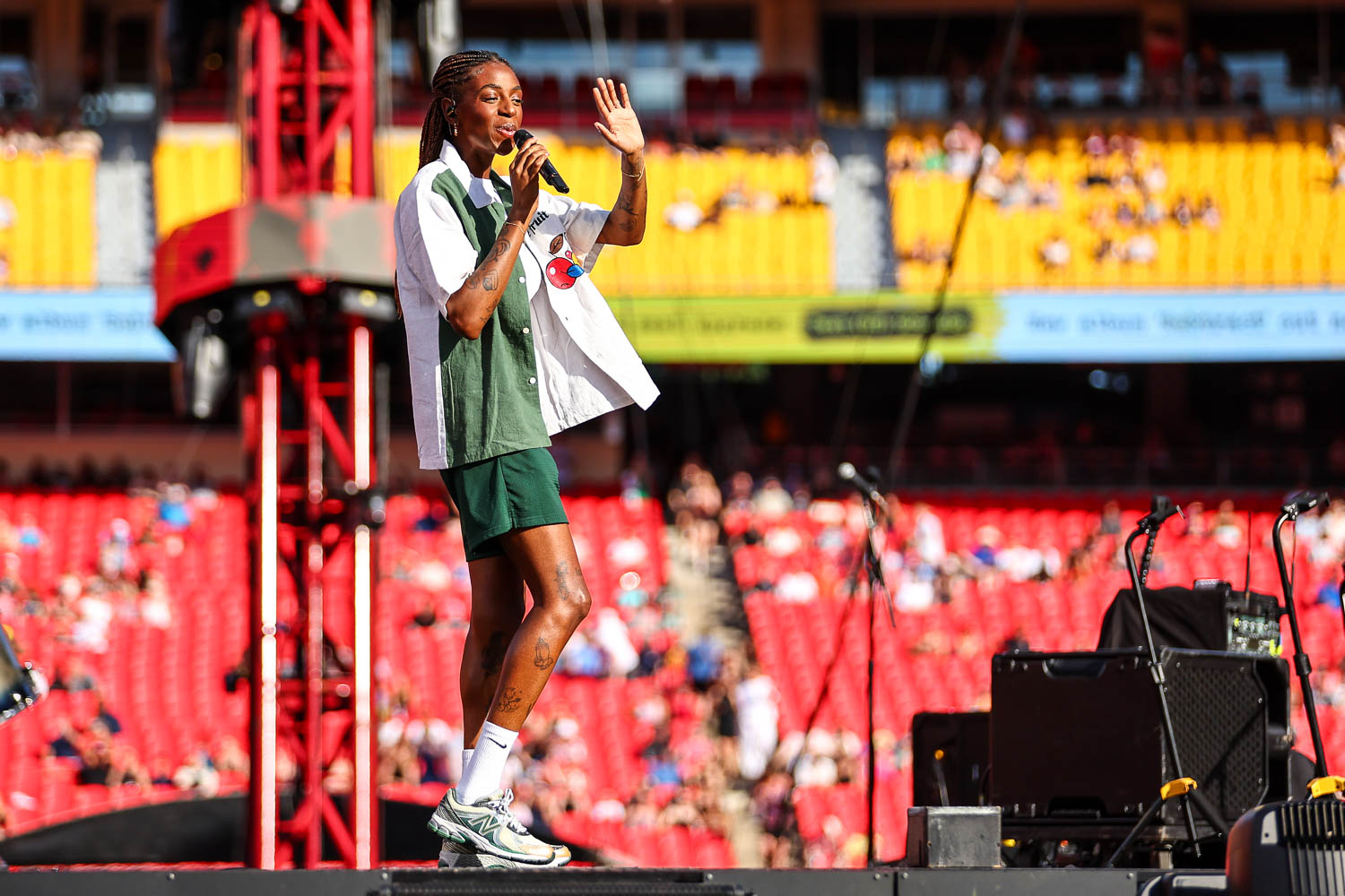 Cat Burns performing at GEHA Field at Arrowhead Stadium on Saturday, August 5, 2023.