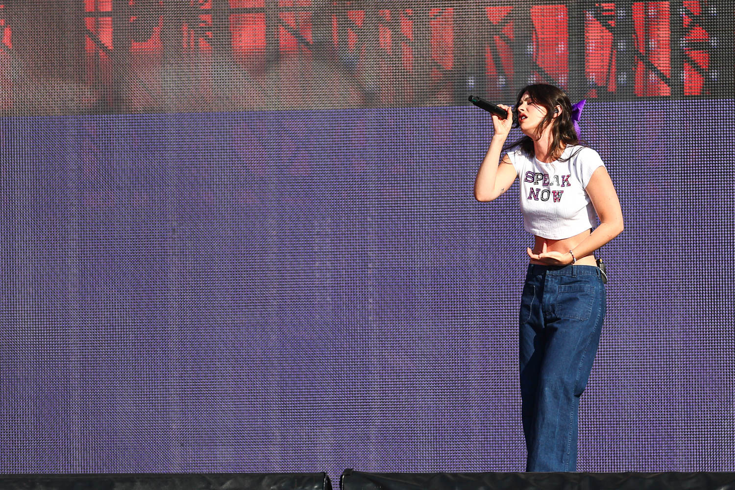 Gracie Abrams performing at GEHA Field at Arrowhead Stadium on July 7, 2023