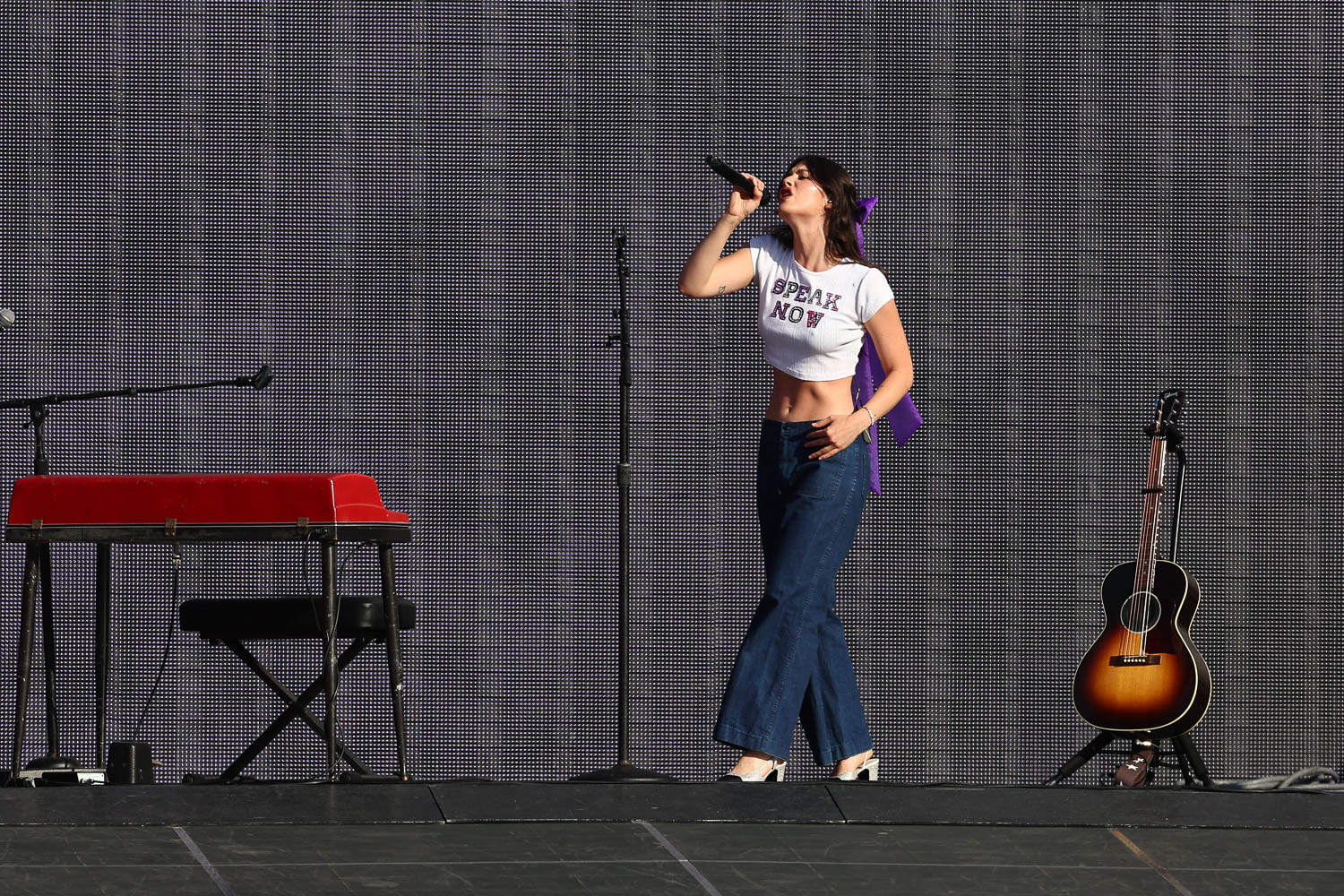 Gracie Abrams performing at GEHA Field at Arrowhead Stadium on July 7, 2023