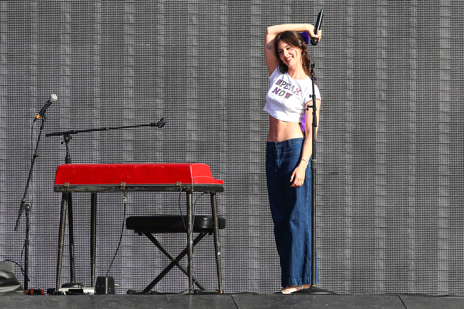 Gracie Abrams performing at GEHA Field at Arrowhead Stadium on July 7, 2023
