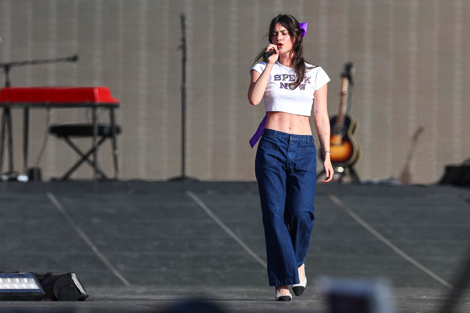 Gracie Abrams performing at GEHA Field at Arrowhead Stadium on July 7, 2023