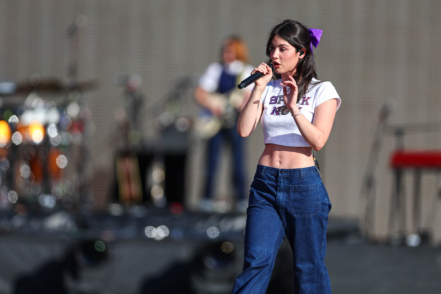 Gracie Abrams performing at GEHA Field at Arrowhead Stadium on July 7, 2023