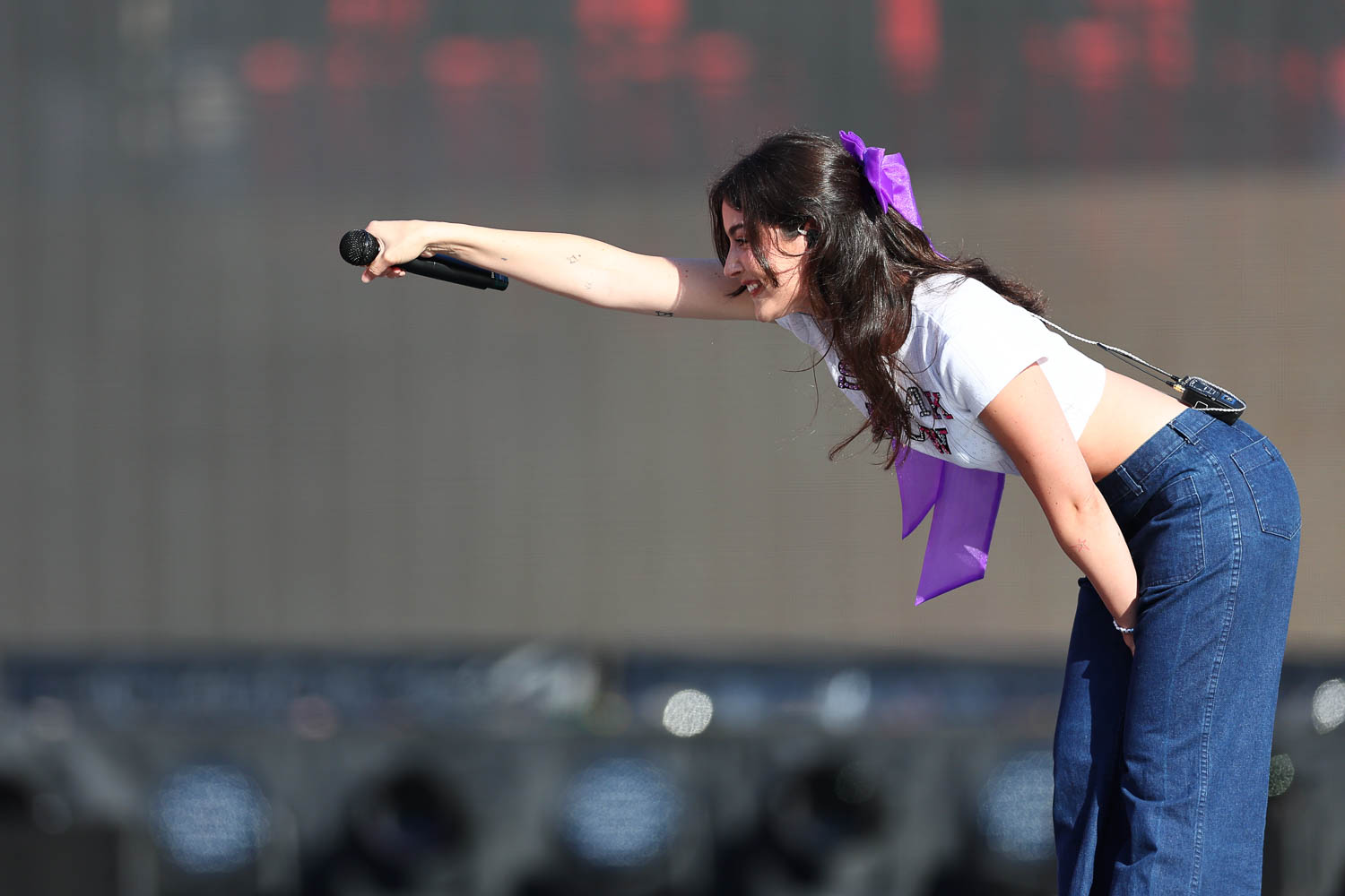 Gracie Abrams performing at GEHA Field at Arrowhead Stadium on July 7, 2023