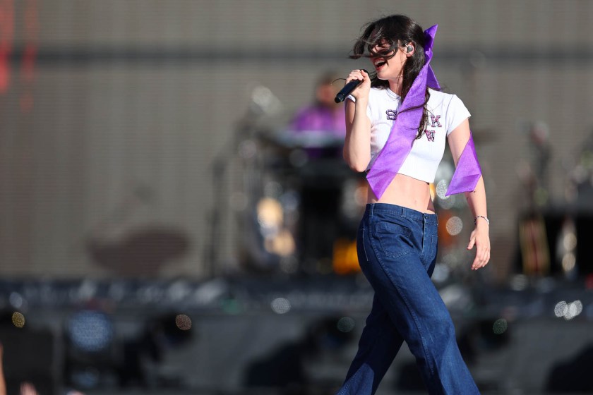 Gracie Abrams performing at GEHA Field at Arrowhead Stadium on July 7, 2023