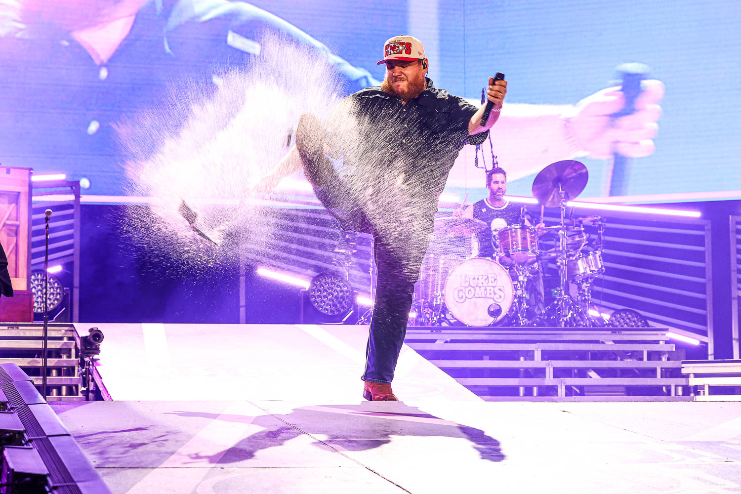 Luke Combs performing at GEHA Field at Arrowhead Stadium on Saturday, June 10, 2023.