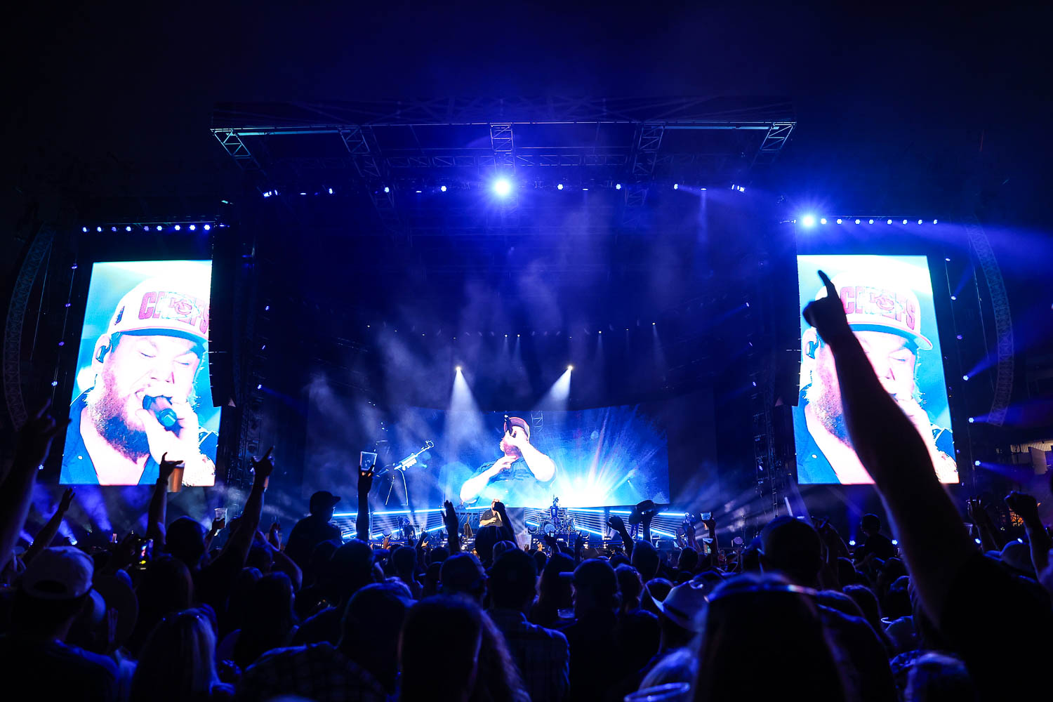 Luke Combs performing at GEHA Field at Arrowhead Stadium on Saturday, June 10, 2023.