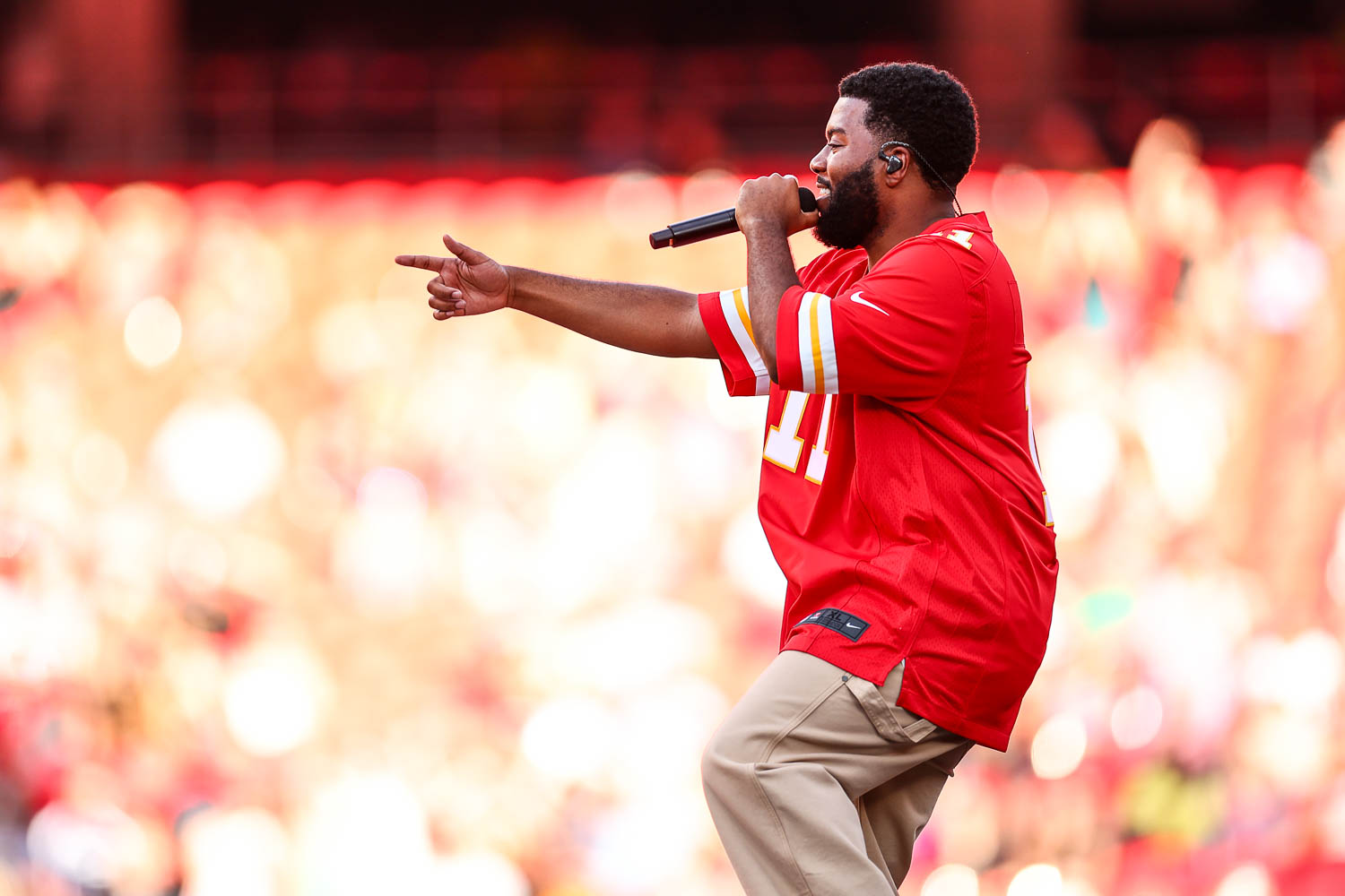 Khalid performing at GEHA Field at Arrowhead Stadium on Saturday, August 5, 2023.